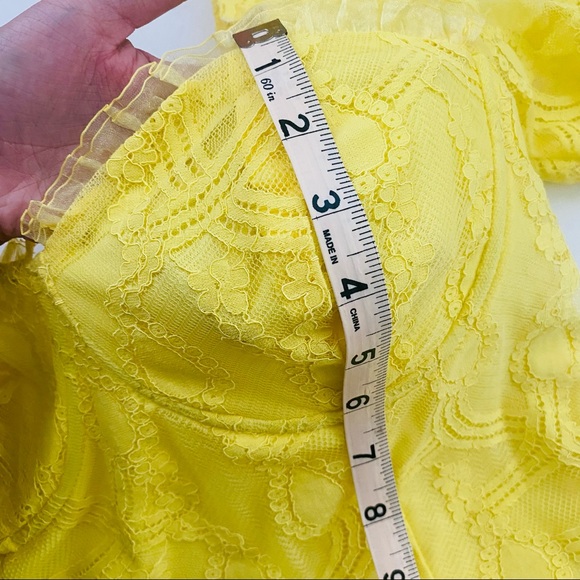 SOLD NWT Haute Monde Yellow Lace Bustier Corset Top - Picture 8 of 9